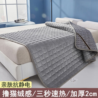 Shantou lincun crystal velvet mattress flannel thickened bed pad mattress non-slip student single dormitory soft cushion coral velvet baby velvet mattress - light gray 90x200cm anti-slip static electricity