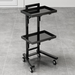Other/other stainless steel beauty salon trolley, hair cutting, folding ironing and dyeing trolley, hair salon special barber trolley, tool trolley, tool cabinet, black pole anti-dye cream acrylic trolley - black plate, official standard x 86x40x32cm