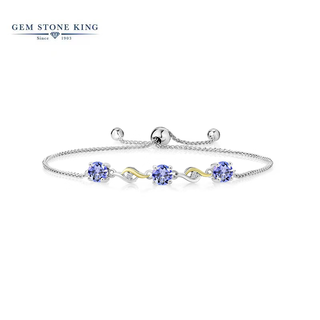 Gem stone king blue-purple tanzanite bracelet 925 silver women's summer 0.46 carat tanzanite ins niche couple best friend gift