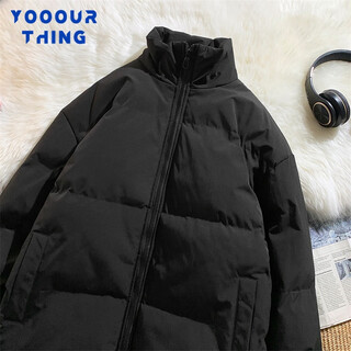 Yooourthing cotton coat men's winter 2025 new coat men's loose trendy warm cotton coat black 2xl recommended 130-160jin jin equals 0.5 kg