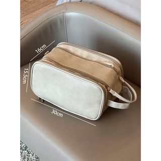 Japan's preferred cosmetic bag large capacity women's 2025 new portable storage bag travel portable waterproof toiletry bag camel extra large capacity sancang eight districts (white inner