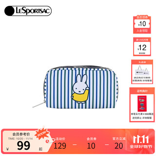 Lesportsac new co-branded bag women's bag dopamine clutch bag cute wallet gift for girls miffy stripe/green