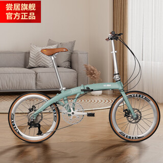 Smvpkosda 22-inch aluminum alloy ultra-light variable speed mother-child portable adult folding bicycle for women kf200 light green blueprint 8-speed 22 inches 22 inches