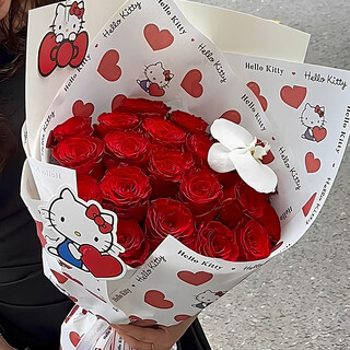 Spend time hellokitty bouquet of immortalized flowers, roses, simulated soap bouquet as a new year's eve birthday gift for your girlfriend and best friend. the rest of your life is sweet. kitty bouquet-11 small red bouquets