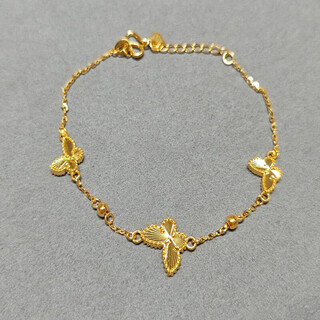 Xin gu new chinese style 18k butterfly bracelet women's 2025 new light luxury exquisite hand jewelry simulation 999 gold accessories radium