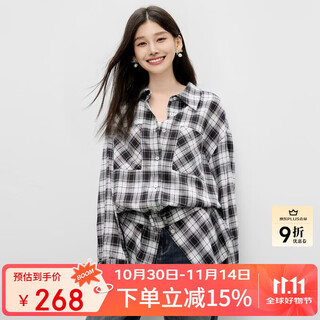 Qiushui yiren simple lapel top 2025 autumn new casual lazy fashionable dropped shoulder sleeve design shirt