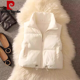 Pierre cardin warm short down cotton vest new winter vest small all-match casual vest white m recommended 95-105jin jin equals 0.5 kg
