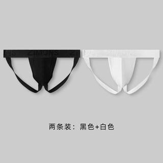 Ch/22 pairs of thong men's double underwear white boys' sexy back empty men's pants new style black + white m (1.9-2.1 feet)