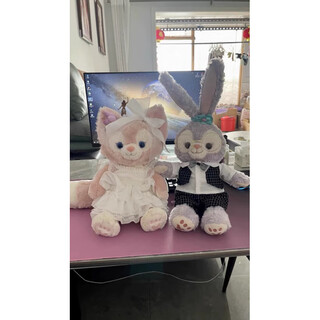 Hkfz duffy bear shirley rose plush doll wedding dress suit wedding dress bell festive wedding wedding press doll ornament long carriage staying as a couple height 40cm ghostwriting greeting card