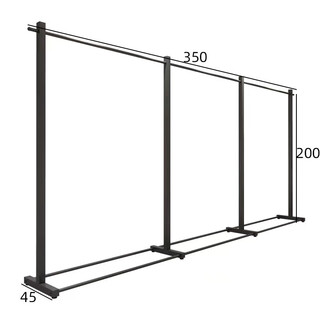 Fantasy dress rack display rack floor standing xiuhe wedding shop rack hanfu display rack simple clothing store hanging matte black length 350cmx45 width x200 height official standard