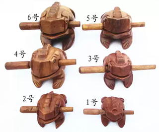 Toad wooden toy wooden fish frog thai crafts wooden croak tube sound effect instrument orff musical instrument no. 1