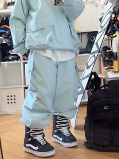 Velvet waterproof, windproof and wear-resistant ski suit split trendy oversize snow suit snowboard suit light blue pants in stock s s150cm-168cm