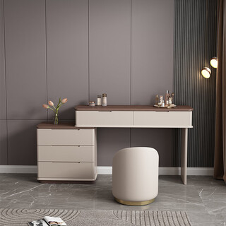 Muga muga 2025 new style dresser and drawer cabinet integrated bedside table makeup table storage cabinet bedroom modern simple classic color combination 60 drawer cabinet + 120 dresser + stool