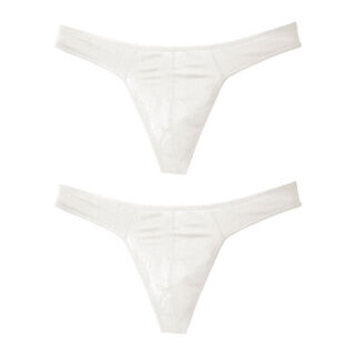 Men's summer breathable cotton t-string briefs sports briefs sexy running seamless t-pants white, white m