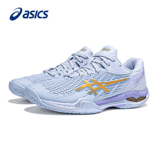 Asics new badminton shoes aurora 4pb men's and women's apocalypse control ff3 ultra-light non-slip professional competition shoes 1072a089-405 apocalypse 3rd generation new color - white and purple, free shoe bag + towel socks 41.5