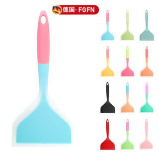 Fgfn german household cooking spatula silicone integrated tamagoyaki spatula kitchen baking utensils wide surface easy to wash non-stick pot pink green