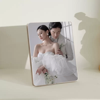 Yusenyi couple wedding photo frame setup high-end family portrait photo washing and printing customized wedding photo display champagne gold porcelain crystal customized 7-inch 18x13cm setup