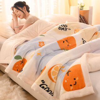 Fantasy thick blanket baby milk velvet blanket winter nap office sheet cover four seasons sofa dancing gray double-sided milk velvet 200x230cm three-layer thick blanket