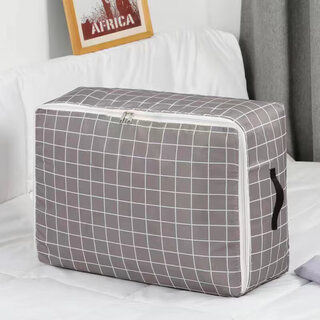 Wen yeyushi large-capacity moving packing bag luggage quilt storage bag travel snakeskin bag student wholesale woven bag gray grid medium size 55*35*20cm