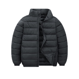 儿童棉衣轻薄款男女童中大童轻薄棉服内胆大孩子大码秋冬季外套 黑色 120 130建议身高120cm左右