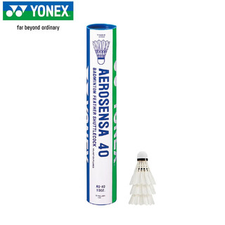 YONEX尤尼克斯羽毛球高端精选耐打AS-40专业比赛鹅毛球12只装2速