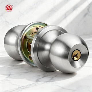 Plum blossom (blossom) ball lock indoor door lock plastic steel aluminum alloy door lock toilet bathroom lock bathroom lock 587 three rods 3-5