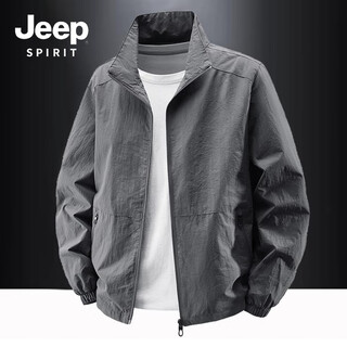 Jeep spirit jacket men's 2025 new autumn stand collar outdoor top jacket 8919 dark gray xl