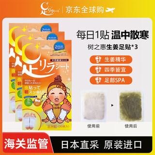 Shuzhihui foot beauty natural bamboo sap ginger foot patches 30 patches/box*3 to remove moisture and keep warm imported from japan