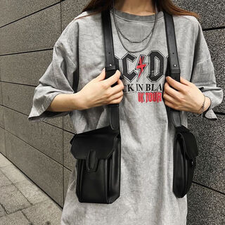 Yunpo trendy brand multifunctional tactical functional vest bag men's cycling vest bag japanese multi-pocket workwear hip-hop chest bag black