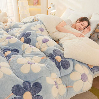 Mojy winter sofa blanket thickened plus velvet premium cover quilt blanket winter thick cover blanket quilt sofa blanket color pen flower newly upgraded quick warming skin friendly/double-sided plus 110x150cm children's quilt/lunch break quilt patterns vary