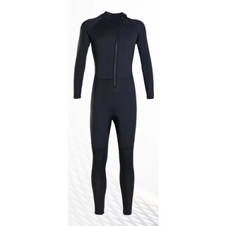 Big tuan xiaoyuan mm wetsuit for men, warm one-piece motorboat, sailing, snorkeling, surfing, cold protection, jellyfish, female swimming upgrade, new black mm front zipper, s size (90-104jin jin is equal to 0.5 kg)