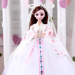Shantou lincun 50cm hengchao barbie hanfu princess doll toy girl gift box ancient costume wedding dress wholesale mixed color hair 1m