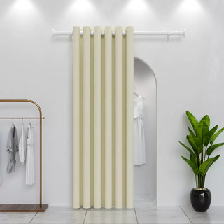 Yusenyi home door curtain curtain warm kitchen perforated windshield partition curtain rental room curtain-free air-conditioning cover 13-(punch bracket) (cheese yellow) high-end dutch 2-(suitable for 4055 door width) curtain width 80x height 180