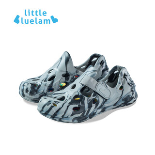 小蓝羊2025夏季新款儿童凉鞋防滑洞洞鞋亲子鞋男童女童沙滩溯溪鞋 灰色 30