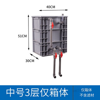 Xmsjeu box filter box logistics box plastic box rectangular turnover box european standard auto parts box tool box storage box gray medium 3 layers