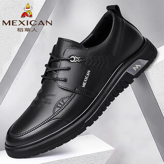 Scarecrow (mexican) scarecrow business leather shoes men's trendy versatile sneakers casual shoes black 39