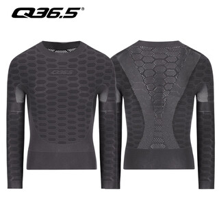 Q 36.5 cycling jersey sweat-wicking clothes autumn and winter bottoming long-sleeved tops warm seamless woven sweat-wicking underwear base layer q365 dark gray l-xl one size