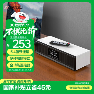 山水（SANSUI）N10家用hifi高音质无线蓝牙音箱低音炮桌面迷你小音响插卡音箱电脑大功率桌面音响功放一体机 白色