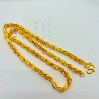 Buhesyt old phoenix 999 gold store vietnamese sand gold wheat ear ring necklace men's and women's twist chain fashionable gift for boyfriend wheat ear twist necklace 6mm60cm55g