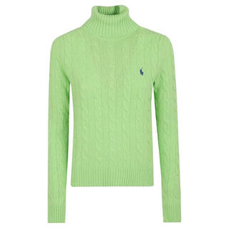 Ralph lauren women's sweater warm and comfortable autumn and winter daily knitted retro green one size fits all | medium