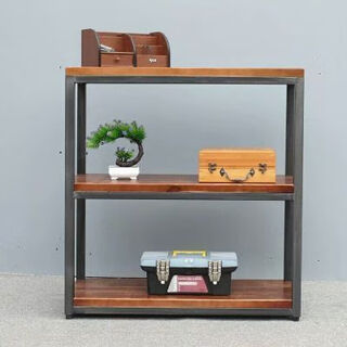 Fantasy american floor-standing bookshelf retro storage bookcase kitchen partition multi-layer storage rack three-layer board 803084