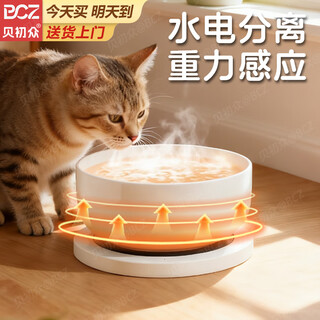 贝初众酸奶机猫咪恒温饮水机陶瓷碗恒温加热温水碗宠物猫狗喝水碗保温碗 雪域白-350ml【35~55℃恒温加热垫】 猫咪恒温陶瓷水碗 碗垫分离易清洗