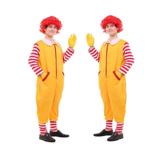 Kayule halloween cosplay costume adult costumes couple adult ladies halloween spoof costume tang suit adult vest one-piece+striped top++gloves+fake s one size fits all