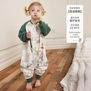 721 planet 721 planet christmas limited baby sleeping bag thermal storage quilted children's long-sleeved split-leg sleeping bag warm anti-kick quilt thick quilted christmas window_(recommended room temperature 12-16) 80 yards (recommended height 70-85cm)
