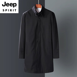 Jeep spirit dad autumn jacket middle-aged men stand collar windbreaker 50 years old middle-aged grandpa autumn and winter removable liner top black m 170