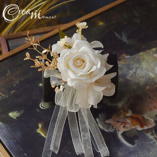 Fantasy fairy white bride wrist flower groom corsage corsage bridesmaid sisters group wrist flower wedding accessories a corsage