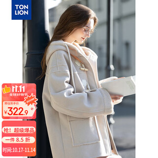 Tonlion 2025 winter women's hooded imitation lamb hair composite one-hand length coat