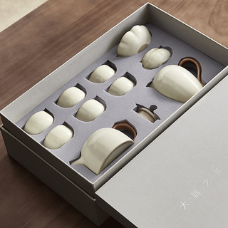 Mingguang kungfu tea set complete set of high-end covered bowl ceramic tea set gift box for housewarming gift birthday gift