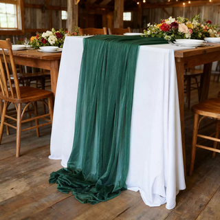 Fantasy table flag gauze curtain beauty gauze balinese wedding kindergarten birthday green gauze curtain dessert table chiffon tablecloth dark green 30*300cm