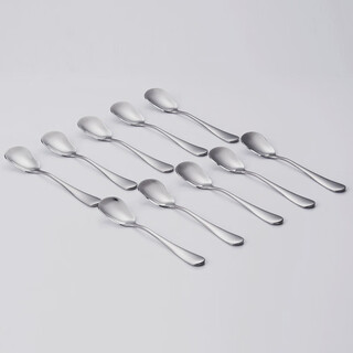Stainless steel dessert spoon, yogurt spoon, ice cream spoon, children's small coffee spoon, 10 pieces